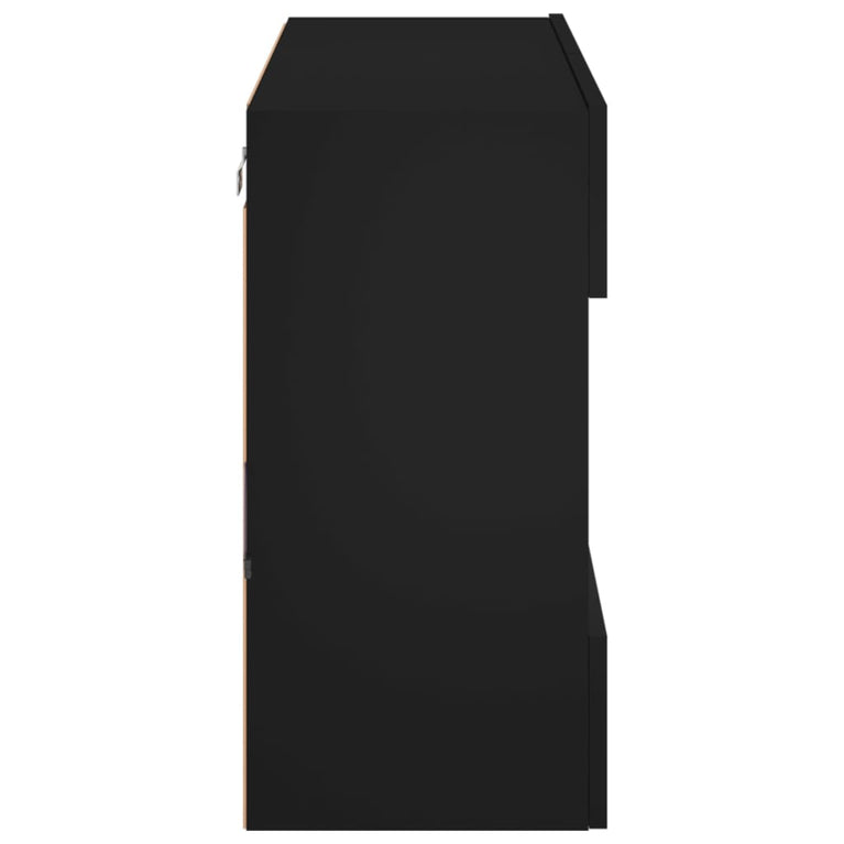 Tv-wandmeubel met LED-verlichting 78,5x30x60,5 cm zwart