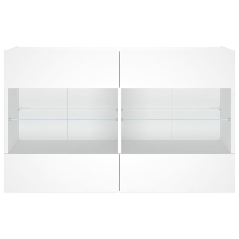 Tv-wandmeubel met LED-verlichting 98,5x30x60,5 cm wit