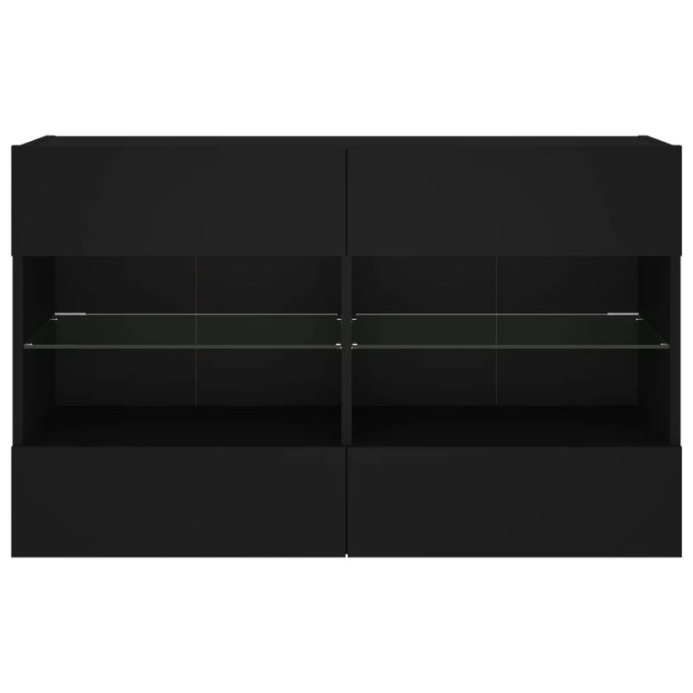 Tv-wandmeubel met LED-verlichting 98,5x30x60,5 cm zwart