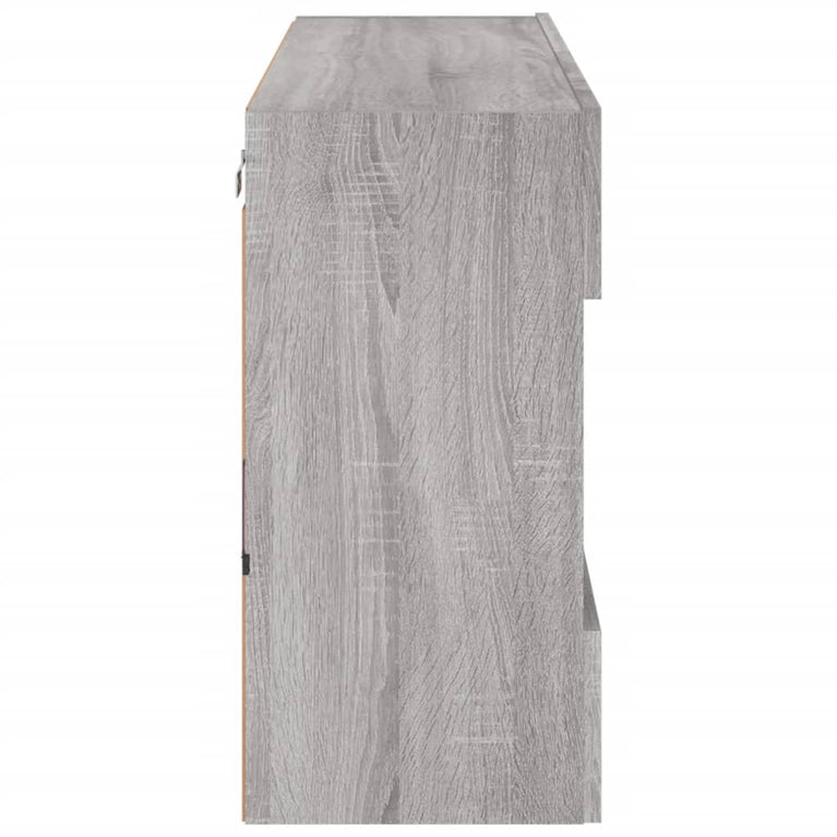 Tv-wandmeubel met LED-verlichting 98,5x30x60,5 cm grijs sonoma