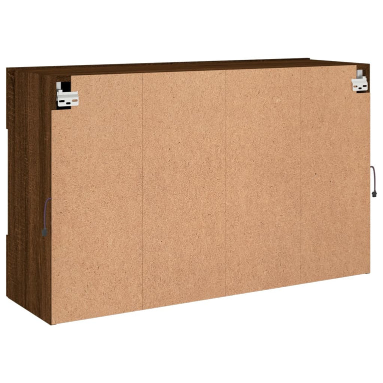 Tv-wandmeubel met LED 98,5x30x60,5 cm bruineikenkleurig