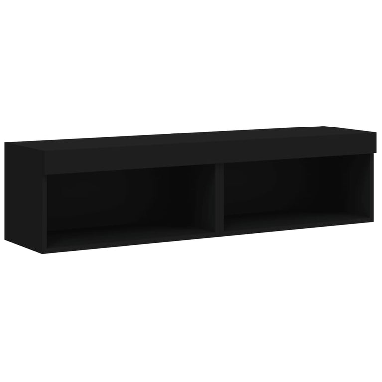 Tv-meubels met LED-verlichting 2 st 60x30x30 cm zwart