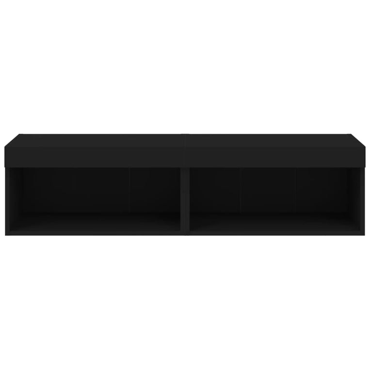 Tv-meubels met LED-verlichting 2 st 60x30x30 cm zwart