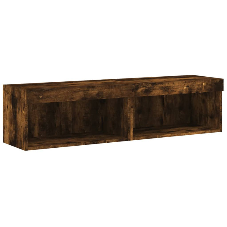Tv-meubels met LED-verlichting 2 st 60x30x30 cm gerookt eiken