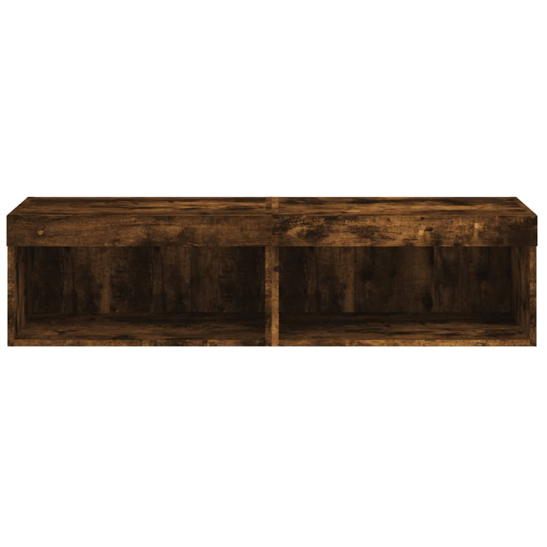Tv-meubels met LED-verlichting 2 st 60x30x30 cm gerookt eiken