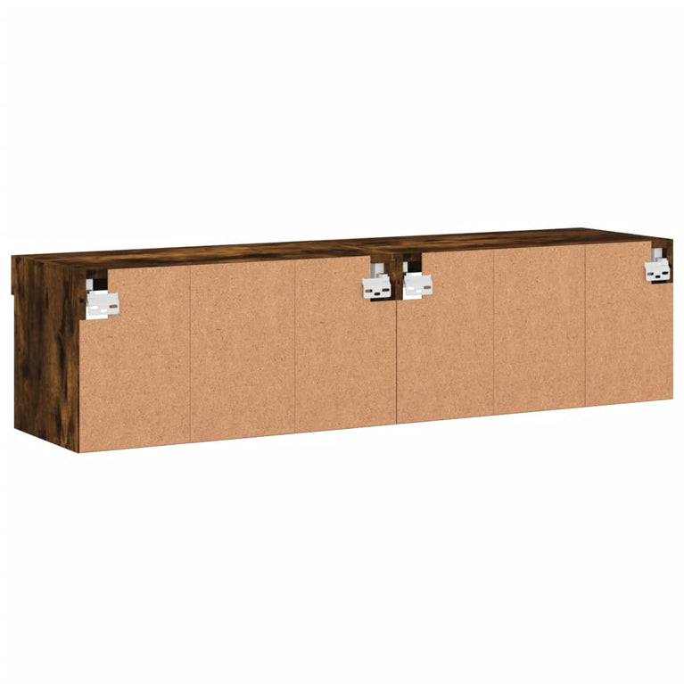 Tv-meubels met LED-verlichting 2 st 60x30x30 cm gerookt eiken