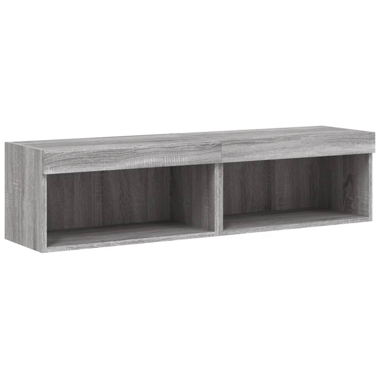 Tv-meubels met LED-verlichting 2 st 60x30x30 cm grijs sonoma