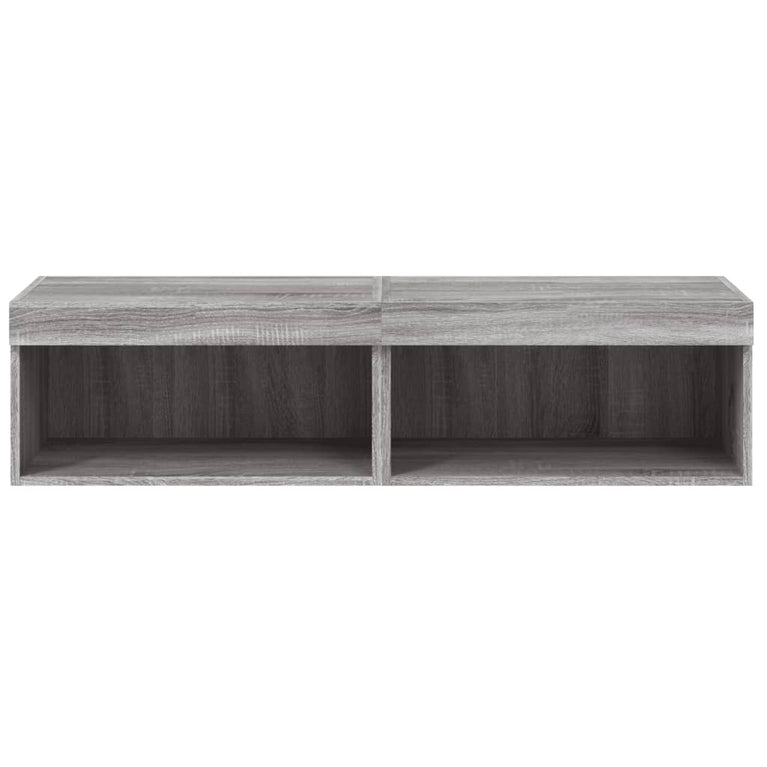 Tv-meubels met LED-verlichting 2 st 60x30x30 cm grijs sonoma