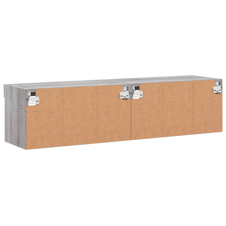 Tv-meubels met LED-verlichting 2 st 60x30x30 cm grijs sonoma