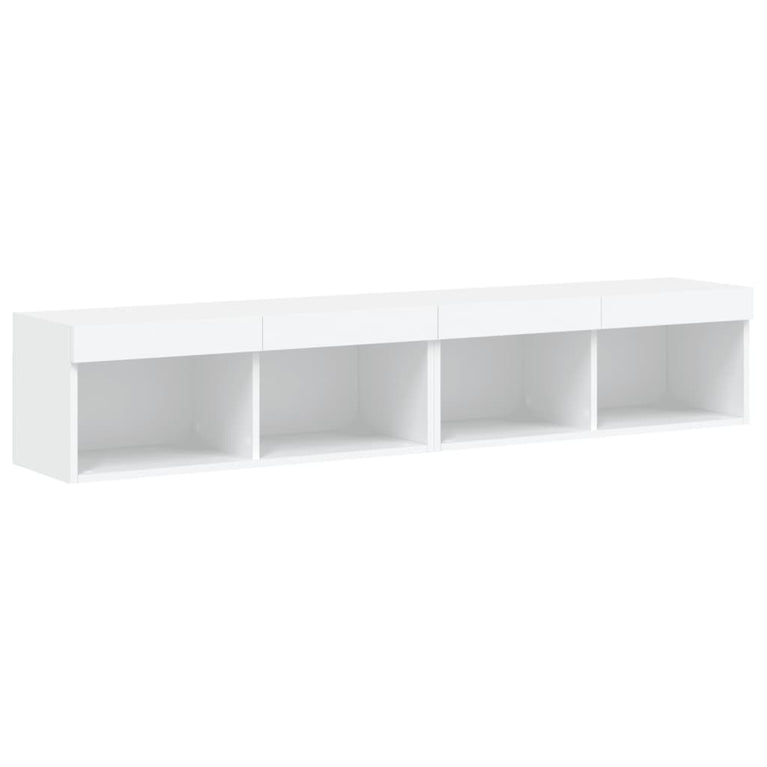 Tv-meubels met LED-verlichting 2 st 80x30x30 cm wit