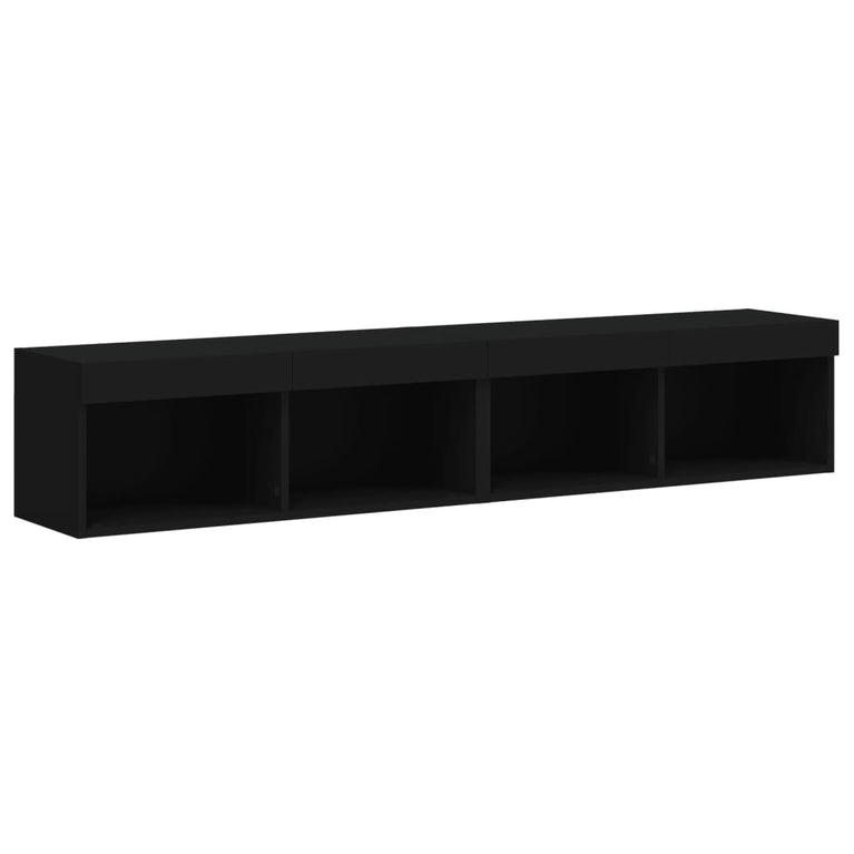 Tv-meubels met LED-verlichting 2 st 80x30x30 cm zwart