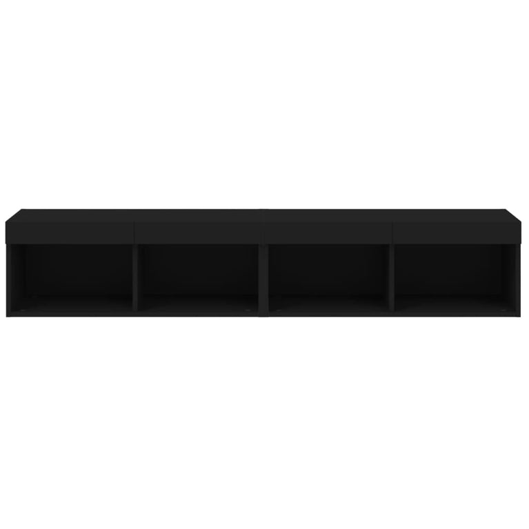 Tv-meubels met LED-verlichting 2 st 80x30x30 cm zwart