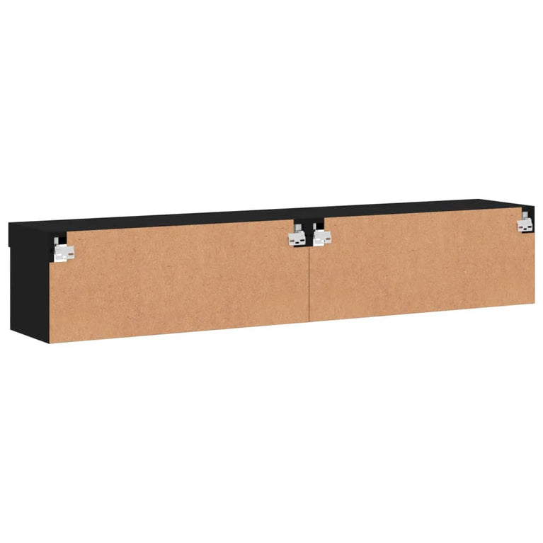 Tv-meubels met LED-verlichting 2 st 80x30x30 cm zwart
