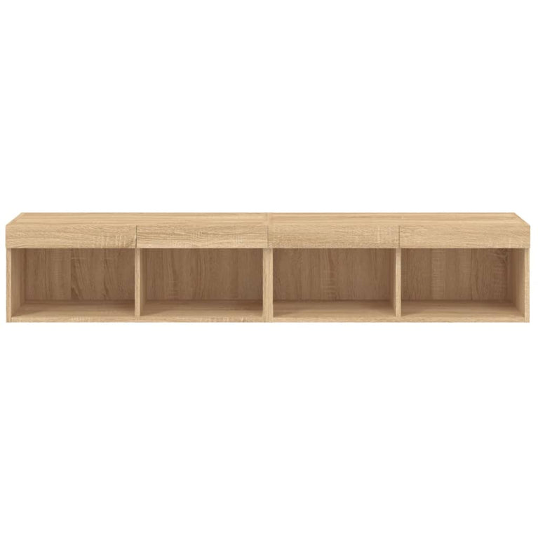 Tv-meubels met LED-verlichting 2 st 80x30x30 cm sonoma eiken