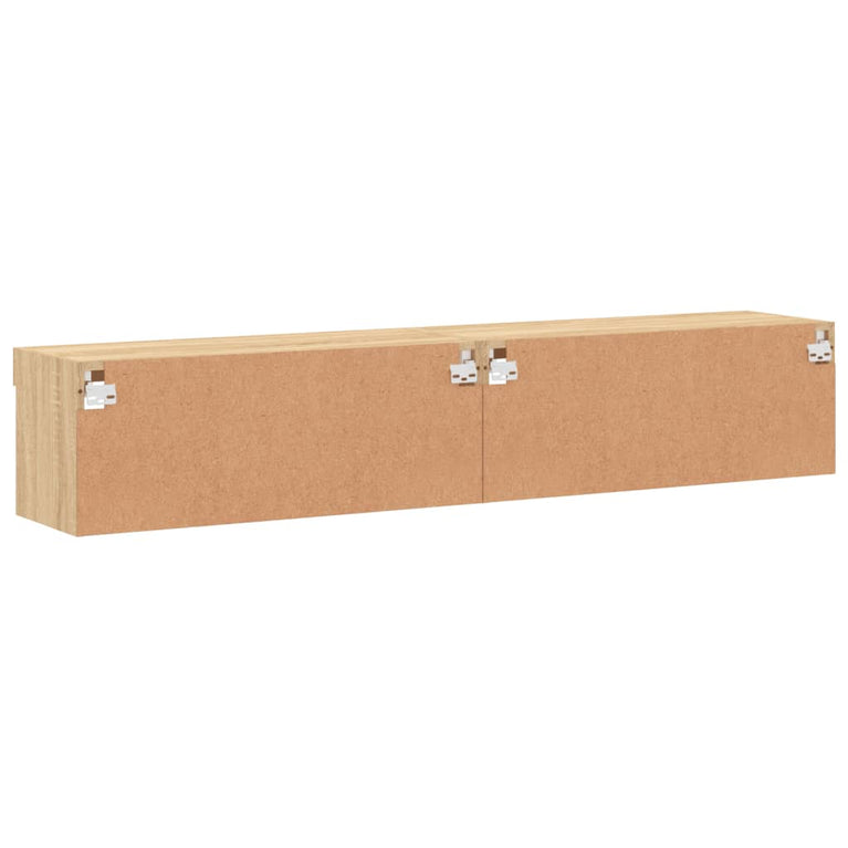 Tv-meubels met LED-verlichting 2 st 80x30x30 cm sonoma eiken