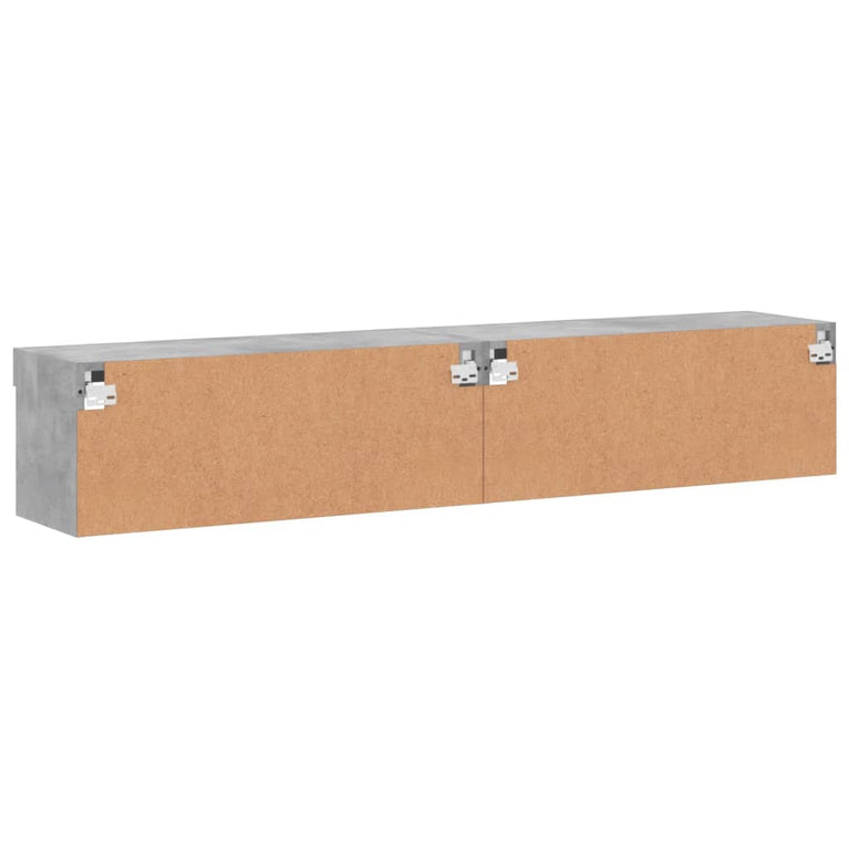 Tv-meubels met LED-verlichting 2 st 80x30x30 cm betongrijs