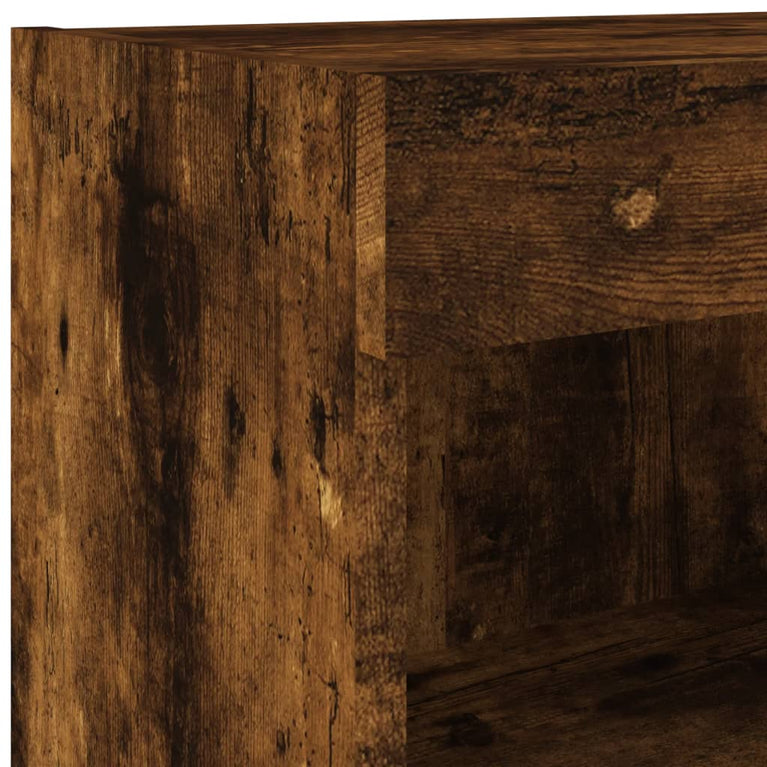 Tv-meubel met LED-verlichting 80x30x30 cm gerookt eikenkleurig