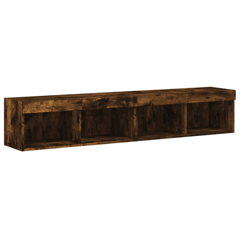 Tv-meubels met LED-verlichting 2 st 80x30x30 cm gerookt eiken