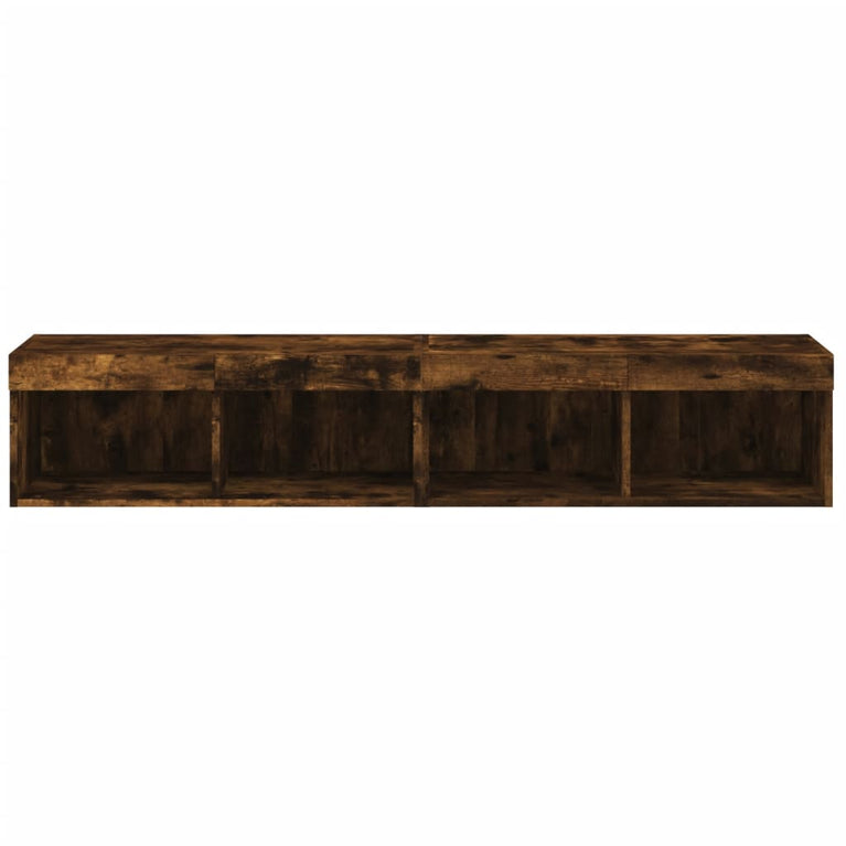 Tv-meubels met LED-verlichting 2 st 80x30x30 cm gerookt eiken