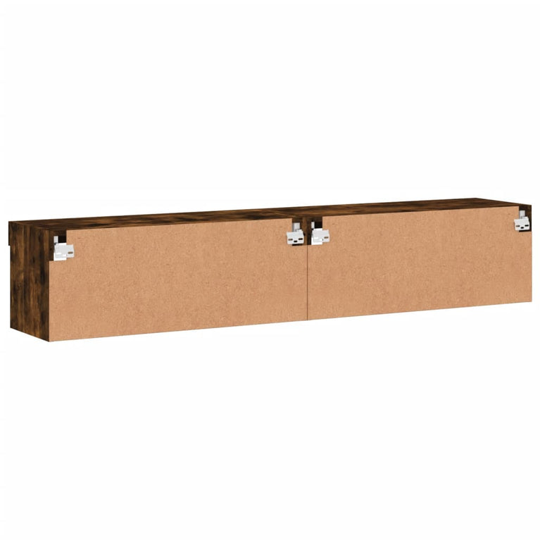 Tv-meubels met LED-verlichting 2 st 80x30x30 cm gerookt eiken