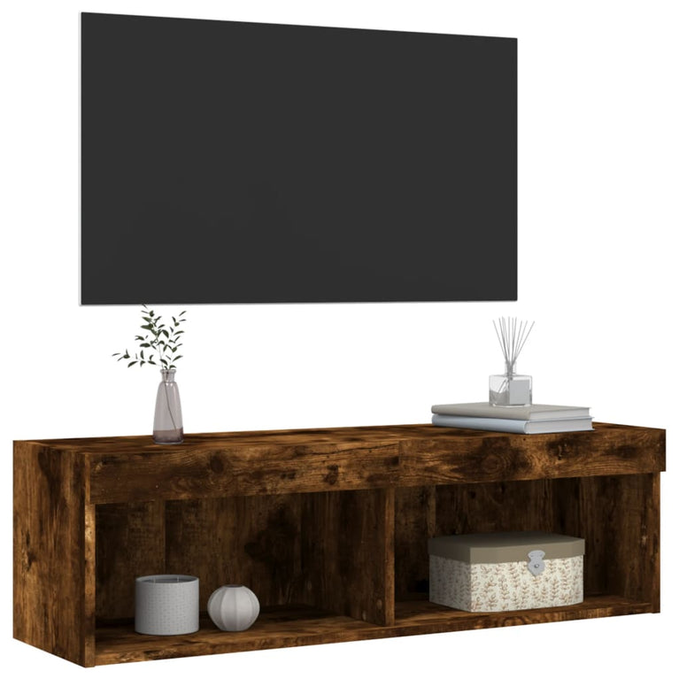 Tv-meubel LED-verlichting 100x30x30 cm gerookt eikenkleurig
