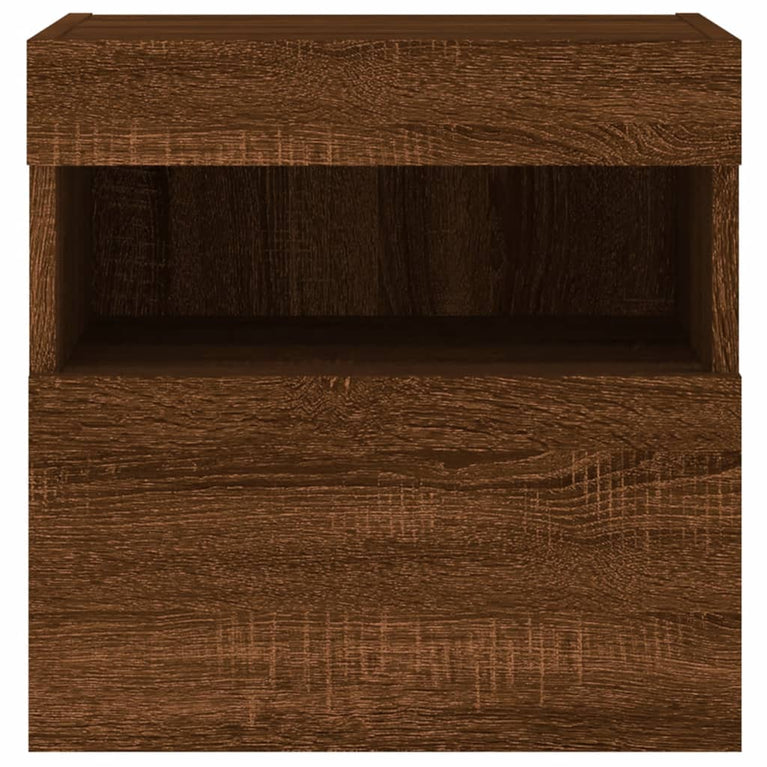 Tv-wandmeubel met LED-verlichting 40x30x40 cm bruineikenkleurig