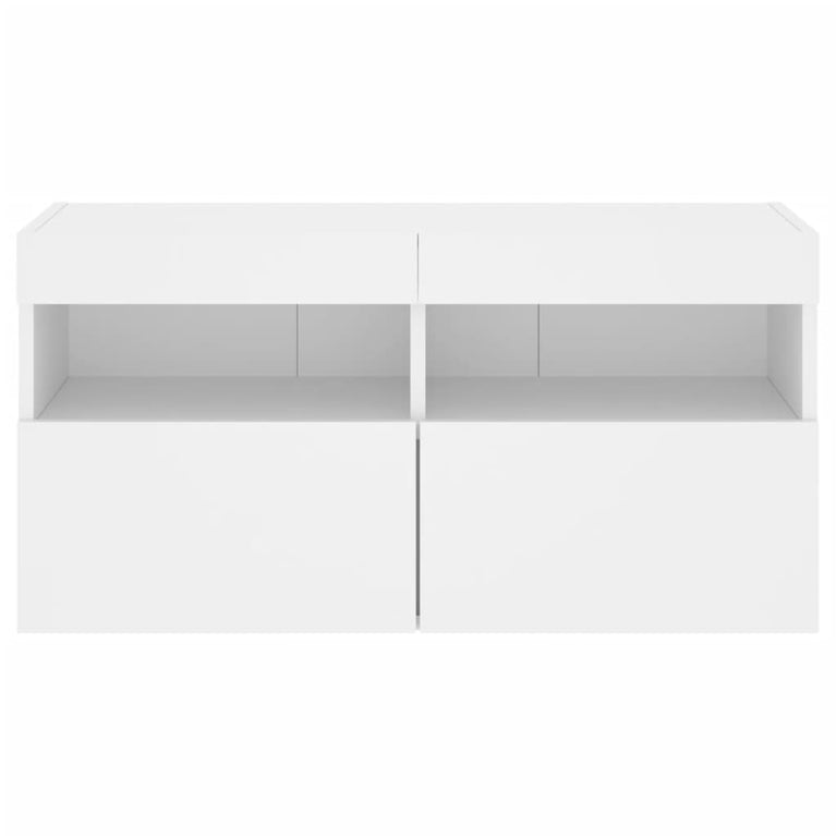 Tv-wandmeubel met LED-verlichting 80x30x40 cm wit