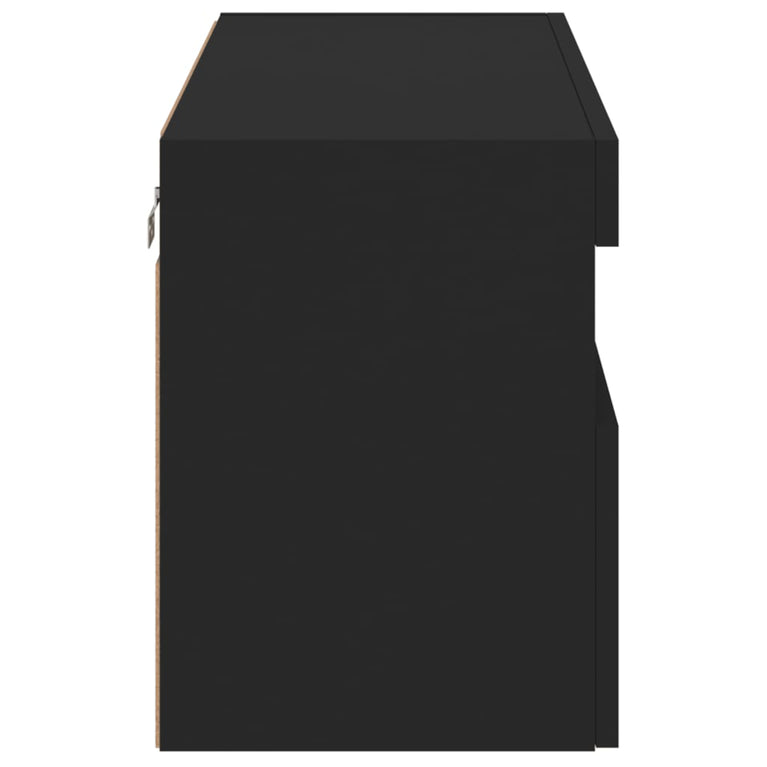 Tv-wandmeubel met LED-verlichting 80x30x40 cm zwart