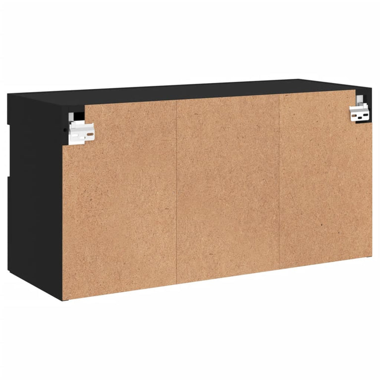 Tv-wandmeubel met LED-verlichting 80x30x40 cm zwart
