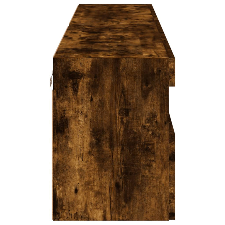 Tv-wandmeubels met LED 2 st 80x30x40 cm gerookt eikenkleurig