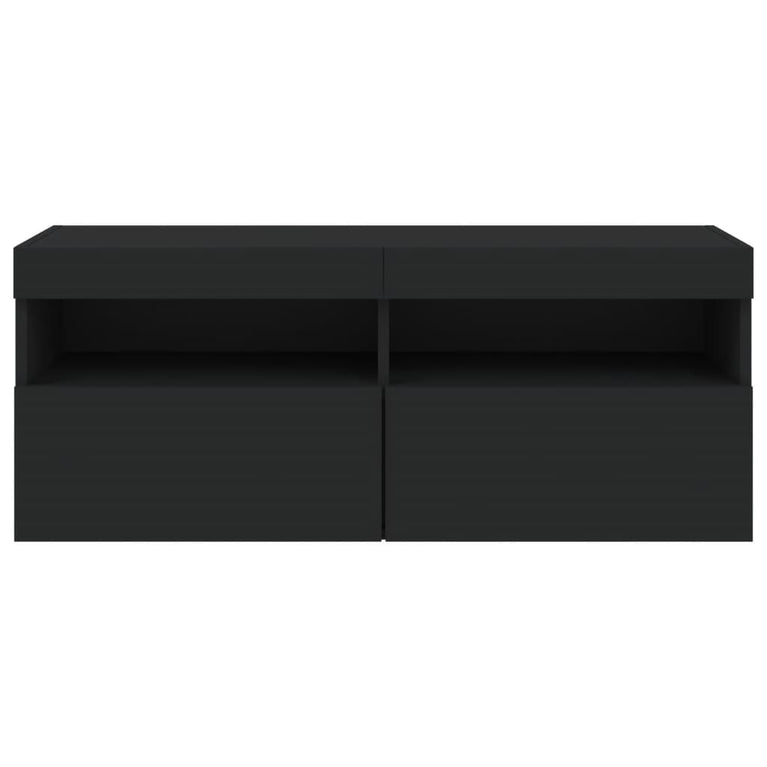 Tv-wandmeubel met LED-verlichting 100x30x40 cm zwart