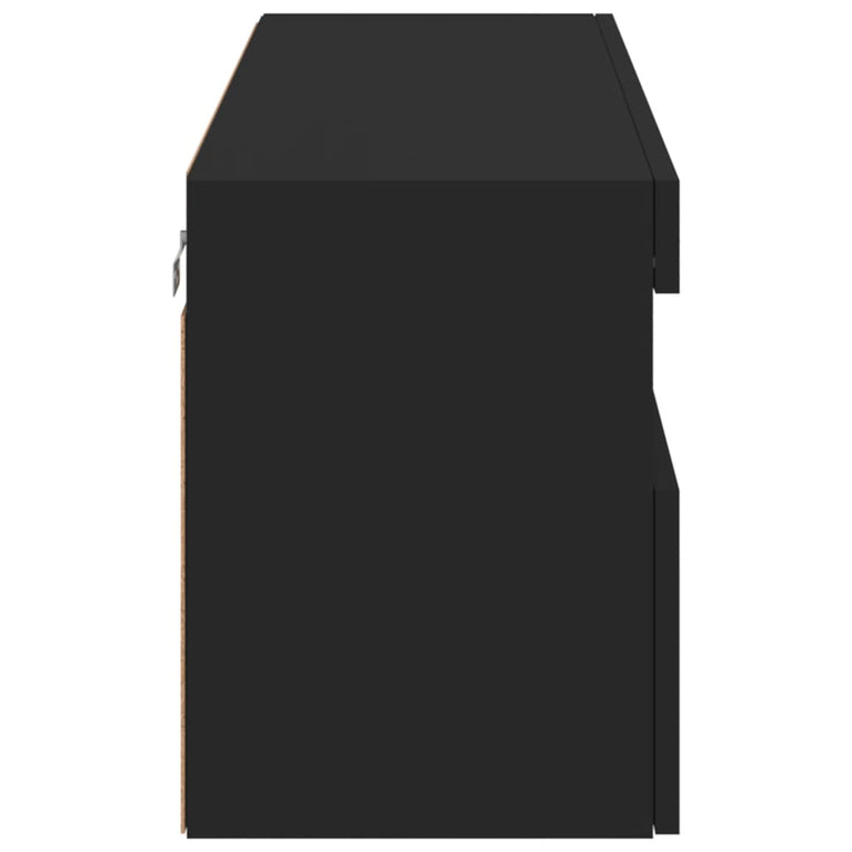 Tv-wandmeubel met LED-verlichting 100x30x40 cm zwart