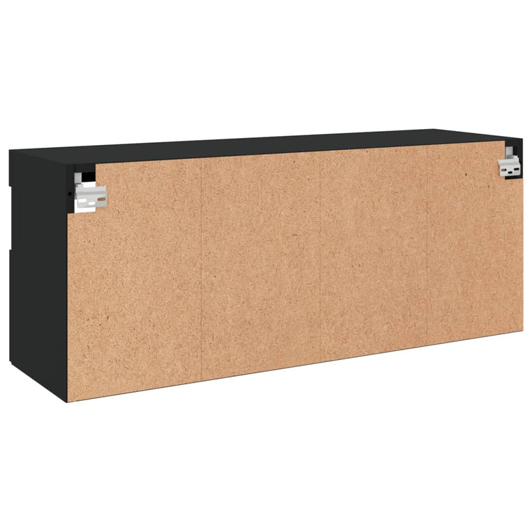 Tv-wandmeubel met LED-verlichting 100x30x40 cm zwart