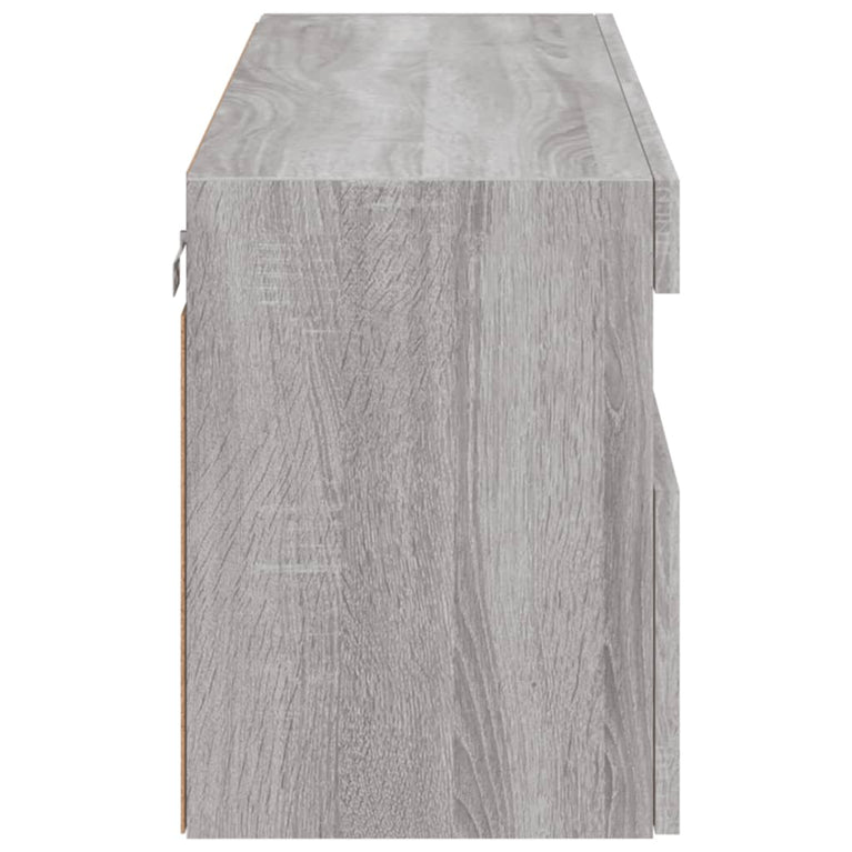 Tv-wandmeubel met LED-verlichting 100x30x40 cm grijs sonoma