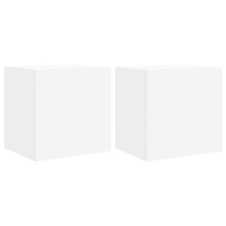 Tv-wandmeubelen met LED-verlichting 2 st 40,5x35x40 cm wit