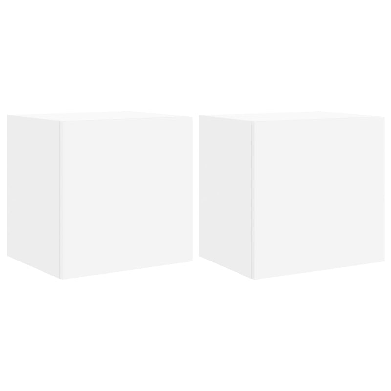 Tv-wandmeubelen met LED-verlichting 2 st 40,5x35x40 cm wit
