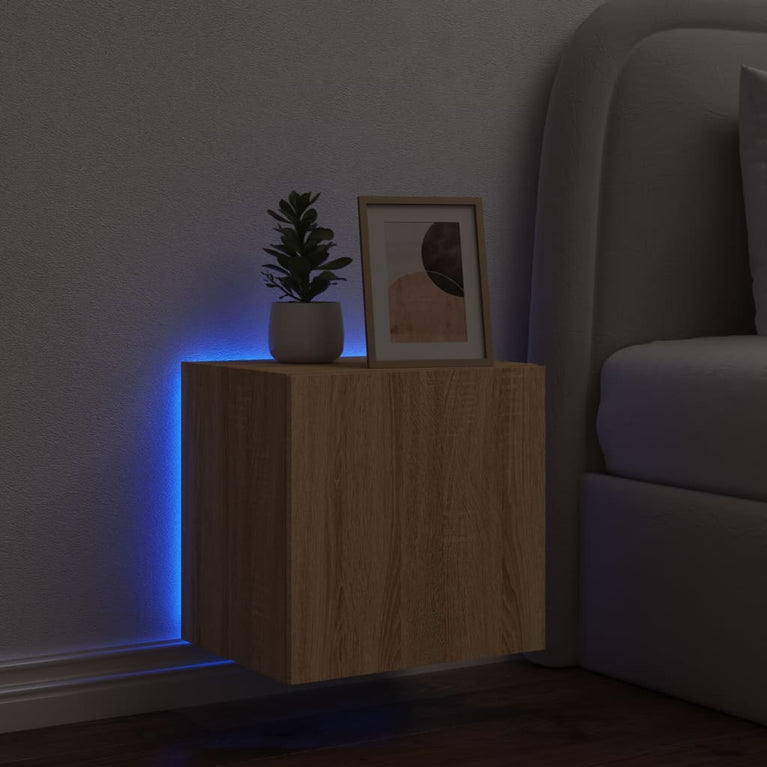 Tv-wandmeubel met LED-verlichting 40,5x35x40 cm sonoma eiken