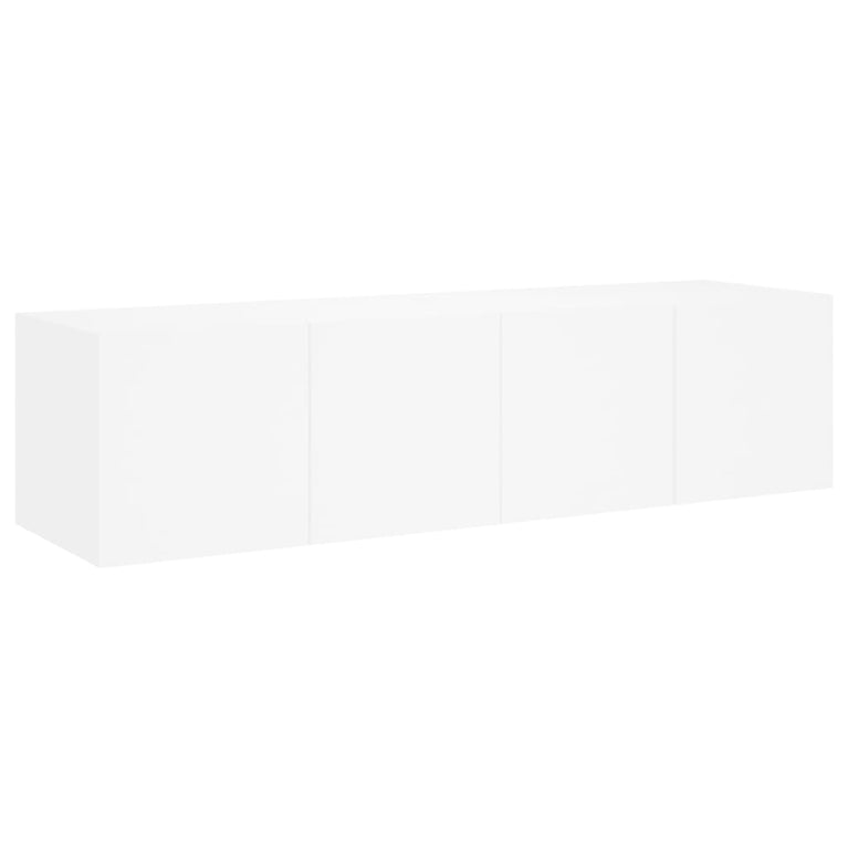 Tv-wandmeubelen met LED-verlichting 2 st 60x35x31 cm wit