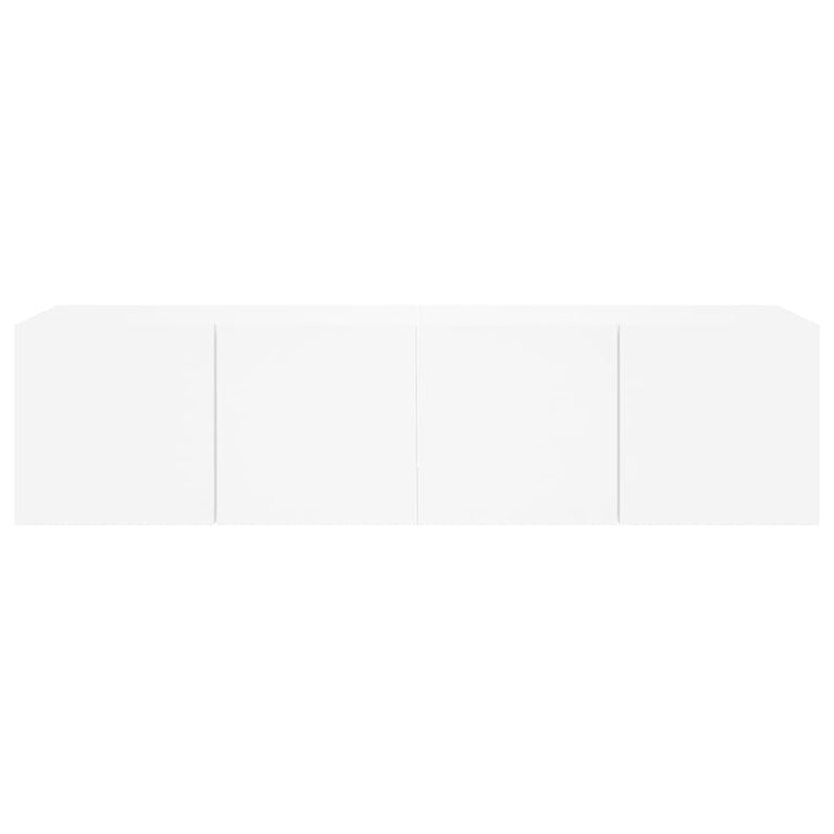 Tv-wandmeubelen met LED-verlichting 2 st 60x35x31 cm wit