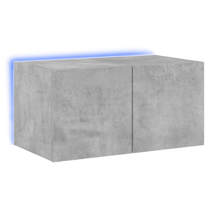 Tv-wandmeubel met LED-verlichting 60x35x31 cm betongrijs