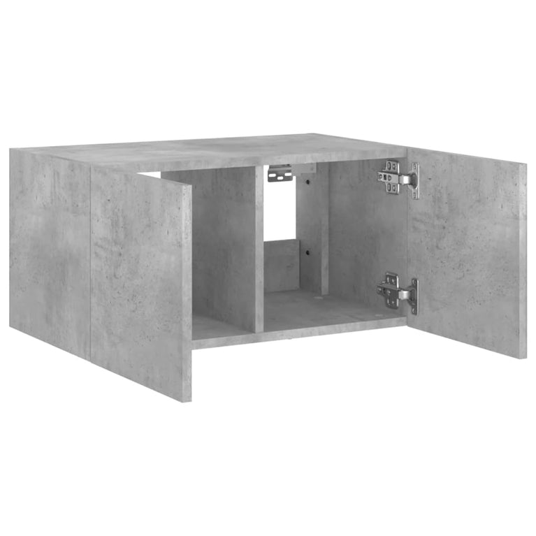 Tv-wandmeubel met LED-verlichting 60x35x31 cm betongrijs