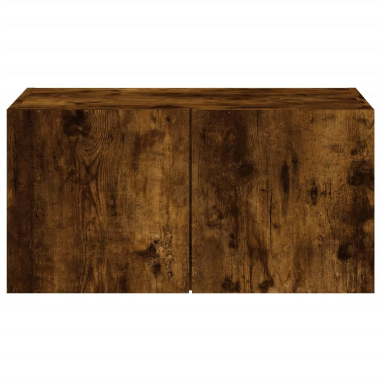 Tv-wandmeubel met LED-verlichting 60x35x31 cm gerookt eiken