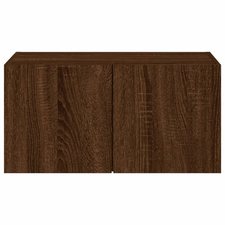 Tv-wandmeubel met LED-verlichting 60x35x31 cm bruineikenkleurig