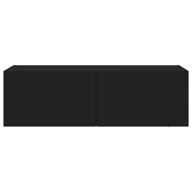 Tv-wandmeubel met LED-verlichting 100x35x31 cm zwart