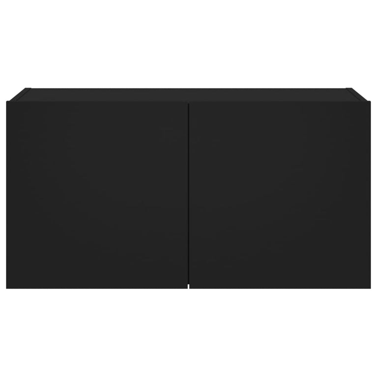 Tv-wandmeubel met LED-verlichting 80x35x41 cm zwart