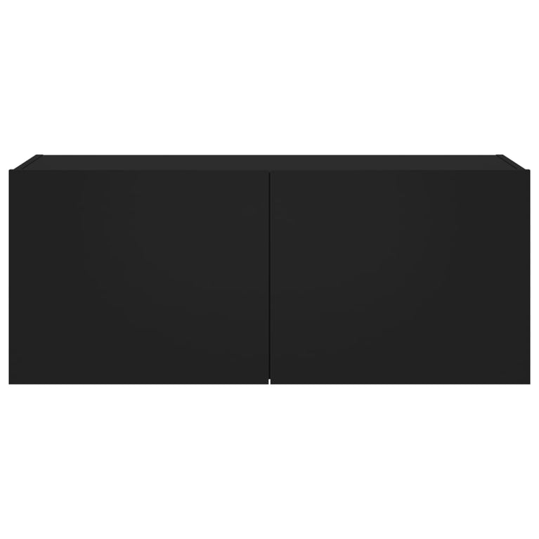 Tv-wandmeubel met LED-verlichting 100x35x41 cm zwart