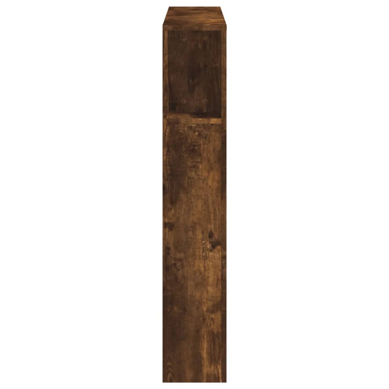 Hoofdeinde met LED 100x18,5x103,5 cm bewerkt hout gerookt eiken