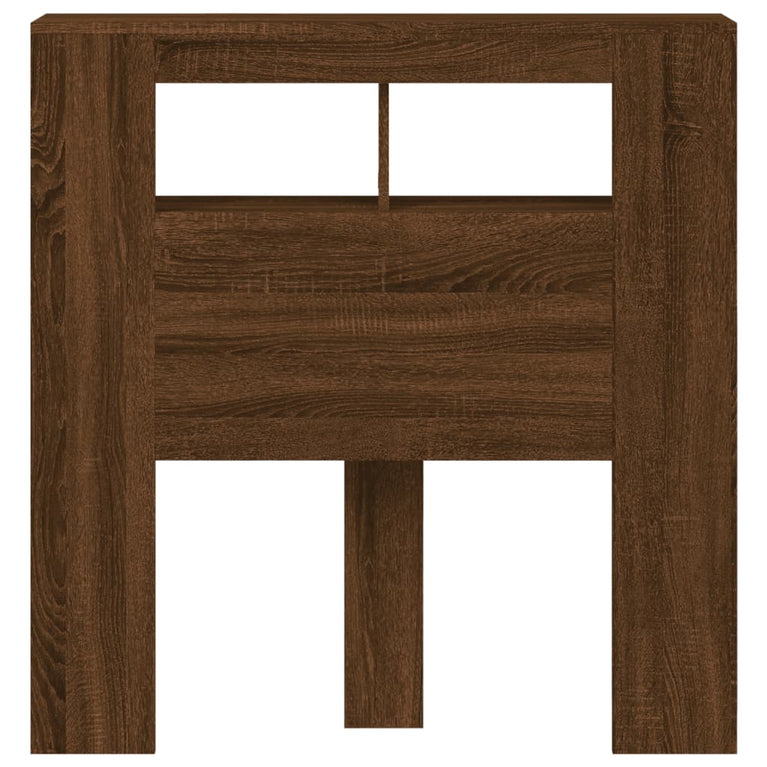 Hoofdeinde met LED 100x18,5x103,5 cm bewerkt hout bruineiken