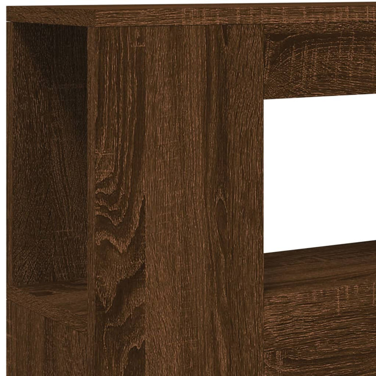 Hoofdeinde met LED 100x18,5x103,5 cm bewerkt hout bruineiken
