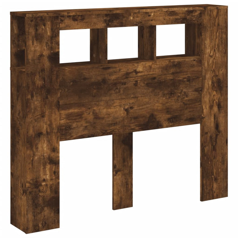 Hoofdeinde met LED 120x18,5x103,5 cm bewerkt hout gerookt eiken